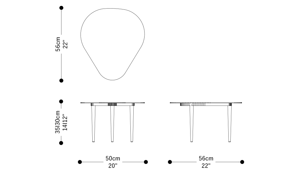 Image of the main dimensions of the product